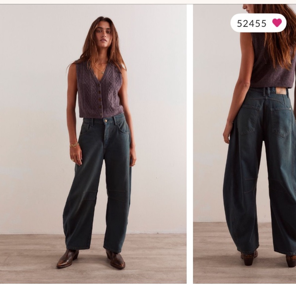 HARD TO FIND COLOR ✨✨
Free People Lucky Barrel Luke Green Jeans